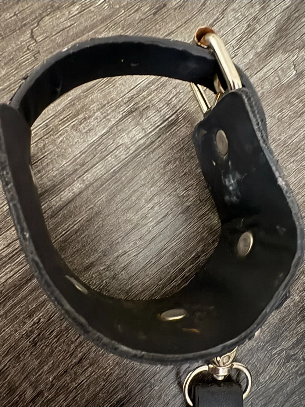 Black Unisex Wrist Cuff with Silver Hardware